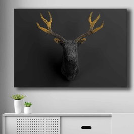 Wallity Lienzo Decorativo Dorado y Negro 70 x 100 cm
